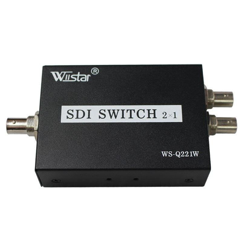 wiistar SDI Switcher 2x1 HUB SDI Intelligent Switch Extender 2 To 1 Converter for 3G HD SD Monitor Security Camera CCTV