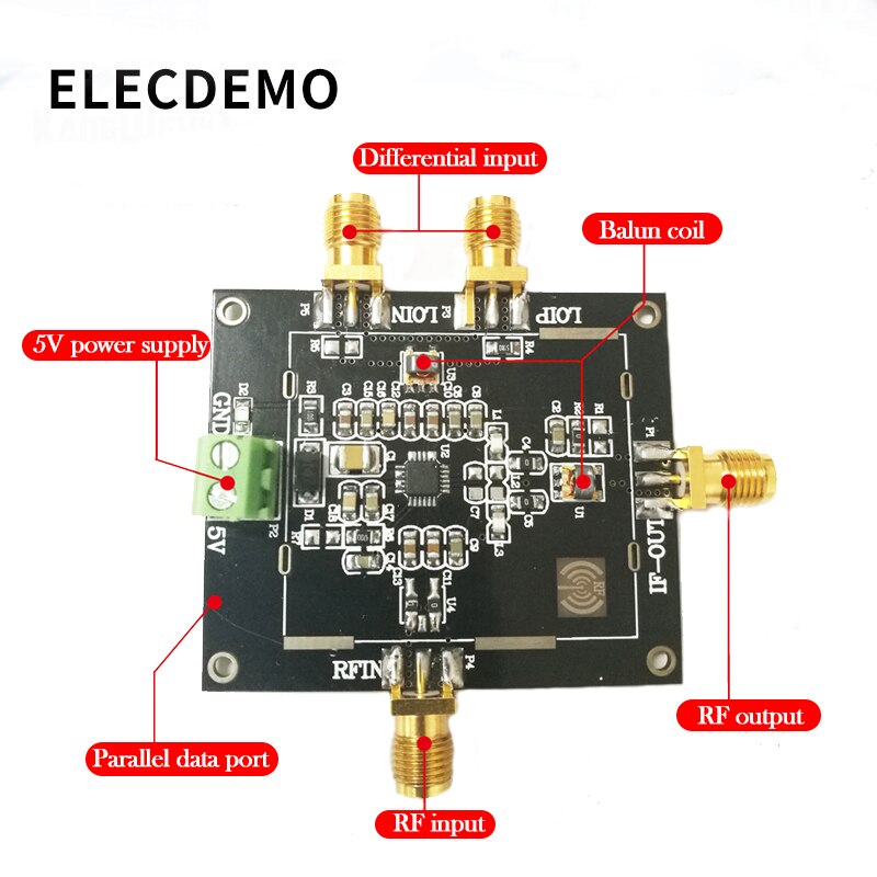 ADL5801 Doppel Ausgewogene Aktive Mixer Modul Upmixing Downmixing Balun Kupplung Signale funktion demo board