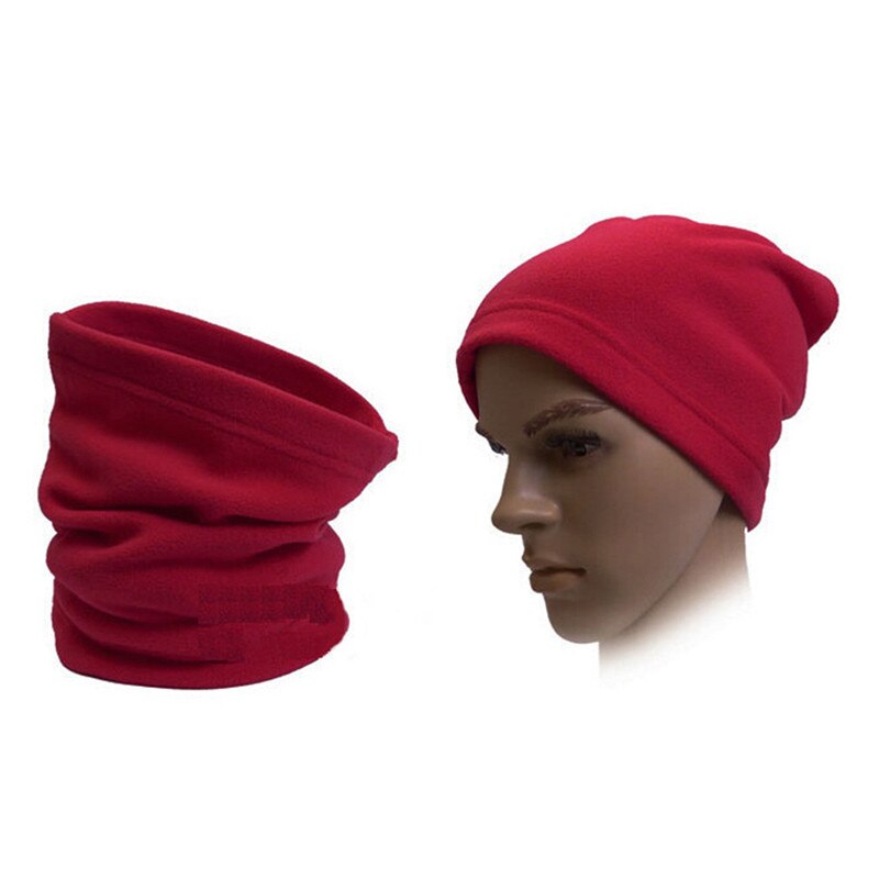 Unisex Outdoor Neck Warmer Snood Winter Sports Skiing Skating Thermal Hat Scarf Outdoor Camping Hiking Polar Fleece Collar: red