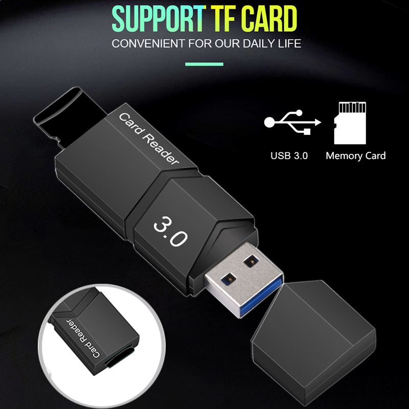 Lector de tarjetas Micro SD 3,0 adaptador USB de alta velocidad con ranura para tarjeta TF C286 soporte máximo lector de tarjetas de memoria de 128GB para computadora