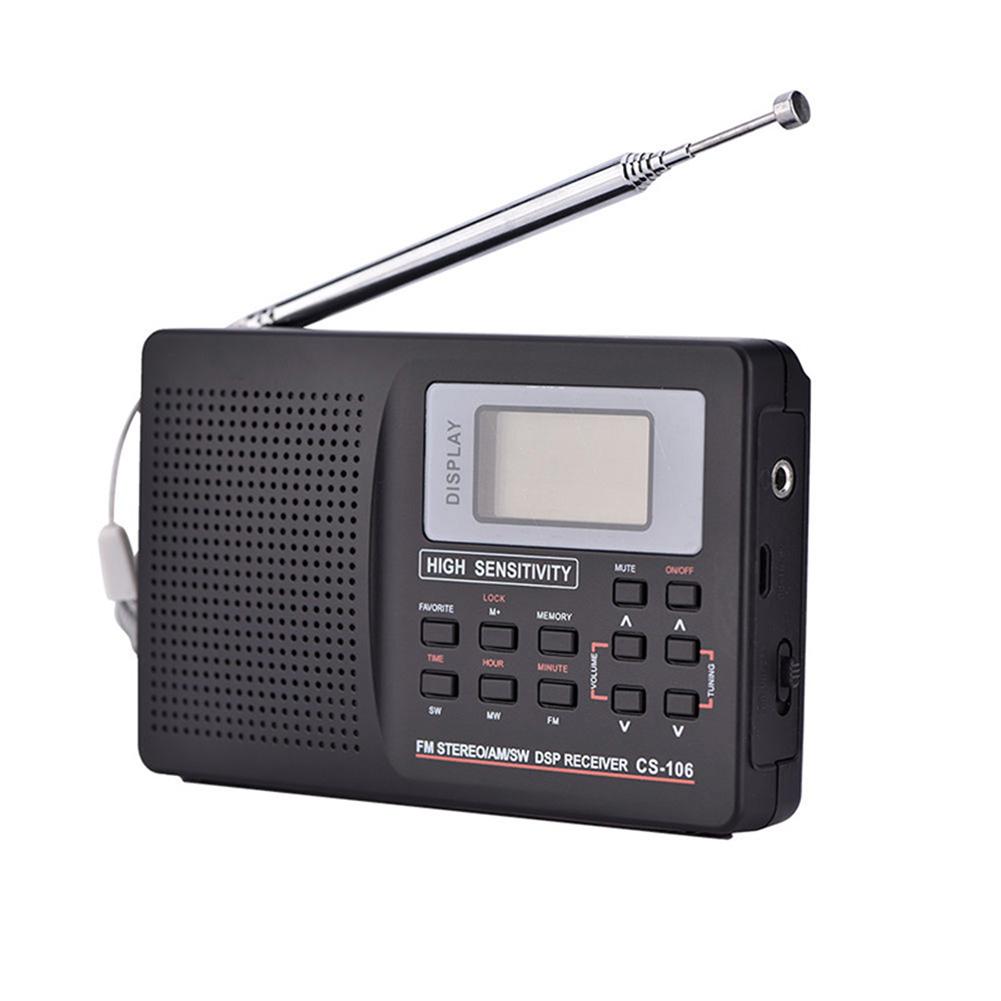 Portable Digital World Full Band Radio Receiver AM/FM/SW/MW/LW Radio with External Antenna EM88