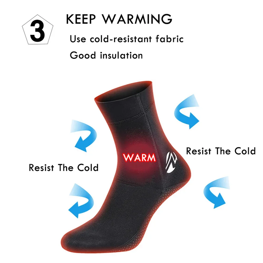 1 paire de chaussettes de plongée en néoprène 3mm, antidérapantes, chaussures de combinaison chaudes en Patchwork pour adultes, bottes de surf pour hommes et femmes, natation,