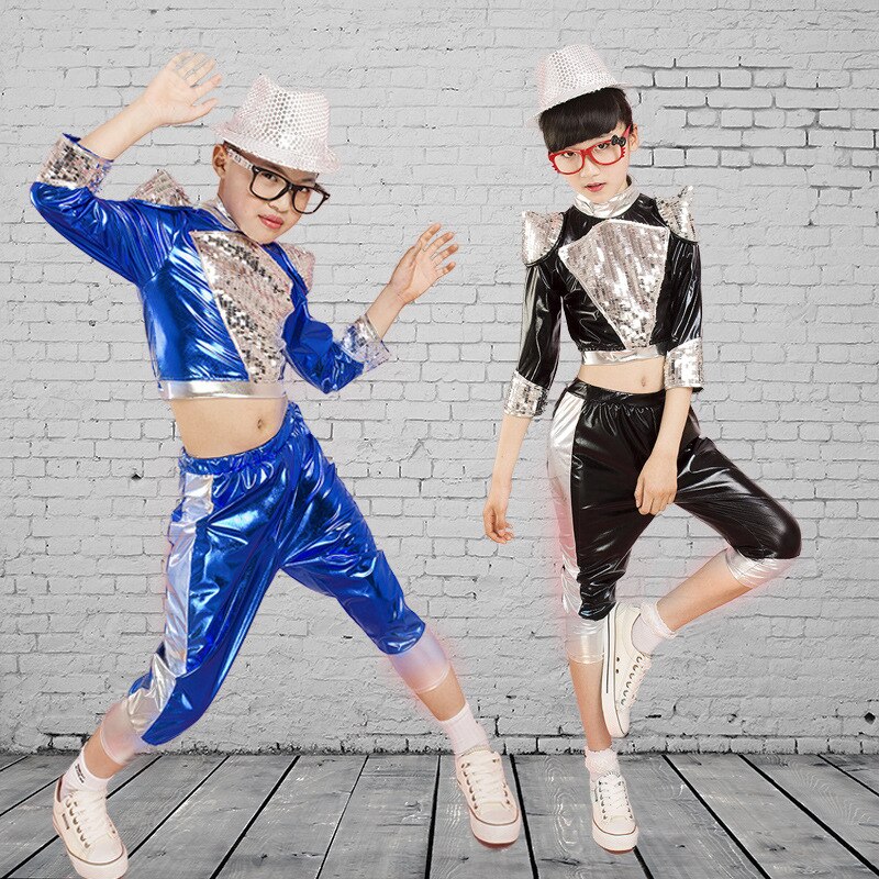 2018 nya barn jazzdansdräkt pojke hiphopdräkt flicka modern danskläder manlig trummis bära prestationskläder