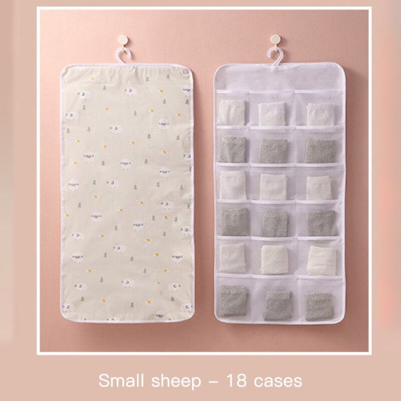 Underwear Hanging Storage Organizer Underwear Collection Grid Bedroom Wall Hanging Wardrobe Storage Bag Socks Closet Organizers: 06