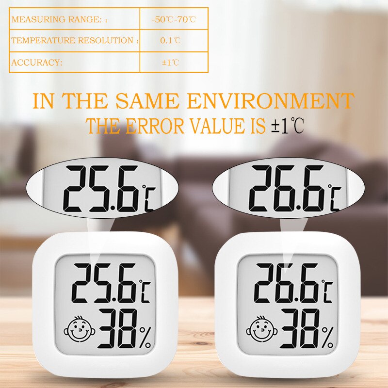 Table clock Indoor Temperature Humidity Meter Mini Digital Hygrothermograph Thermometer Hygrometer Measurement Instrument
