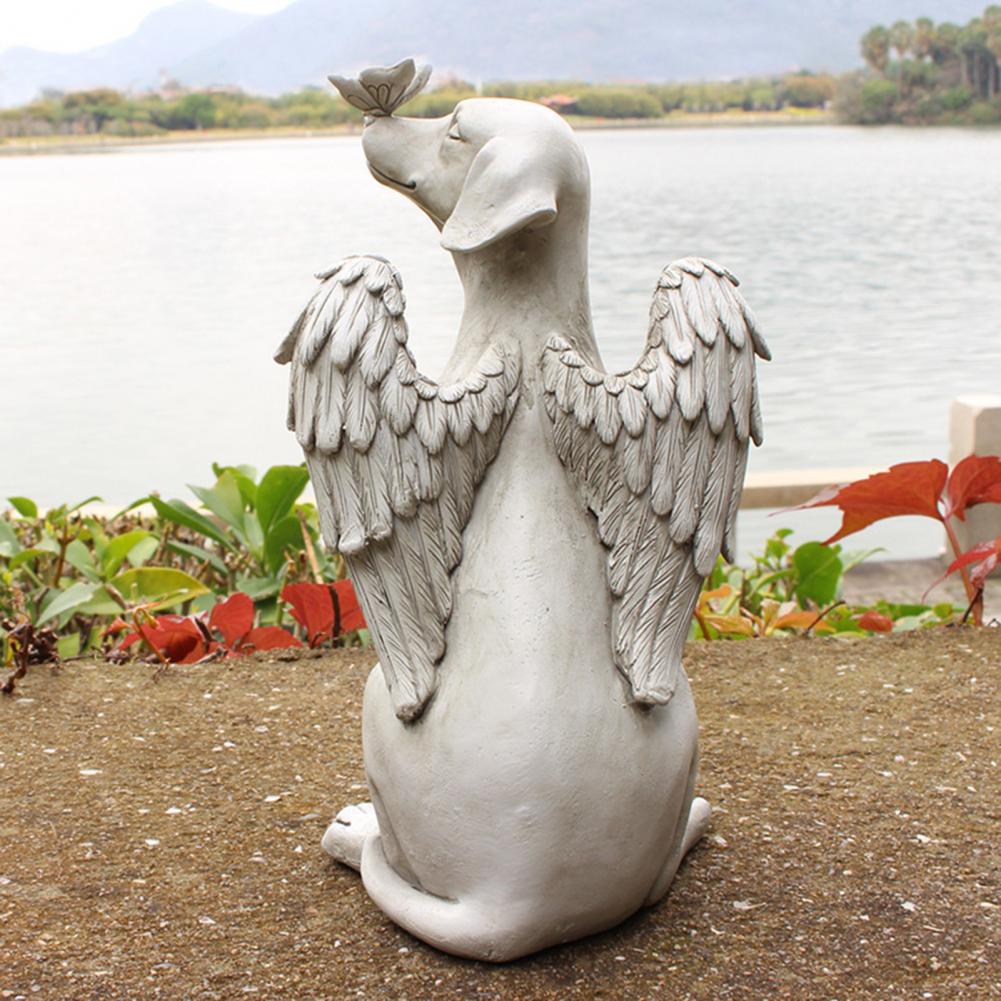 Statue ange chien chat, modèle de jardin en résine, excellente fabrication, Sculpture de chien chat, affichage, ornement pour cour, décoration de la maison