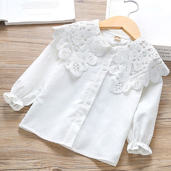Camiseta para niña, camisa blanca de manga larga: 5 años