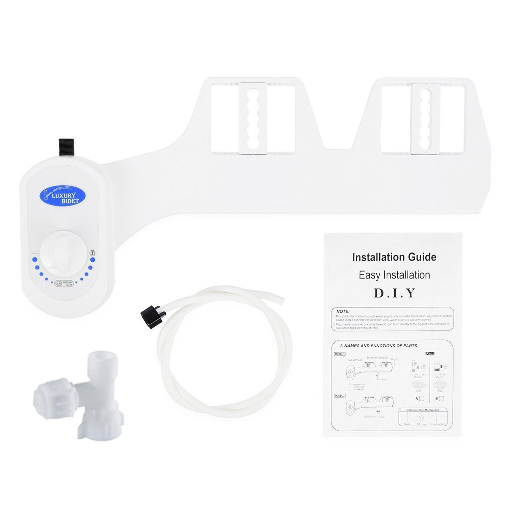 Bidet for toilet seats, with single nozzle attachment Non-electric bidet, for toilet women, elderly (Toilet bidet single nozzle 7/8