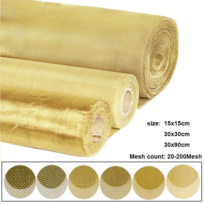 Fil métallique tissé en laiton, 20 à 200 mailles, tissus de protection, fil de cuivre, filet filtrant, outil d'écran de Signal Non magnétique
