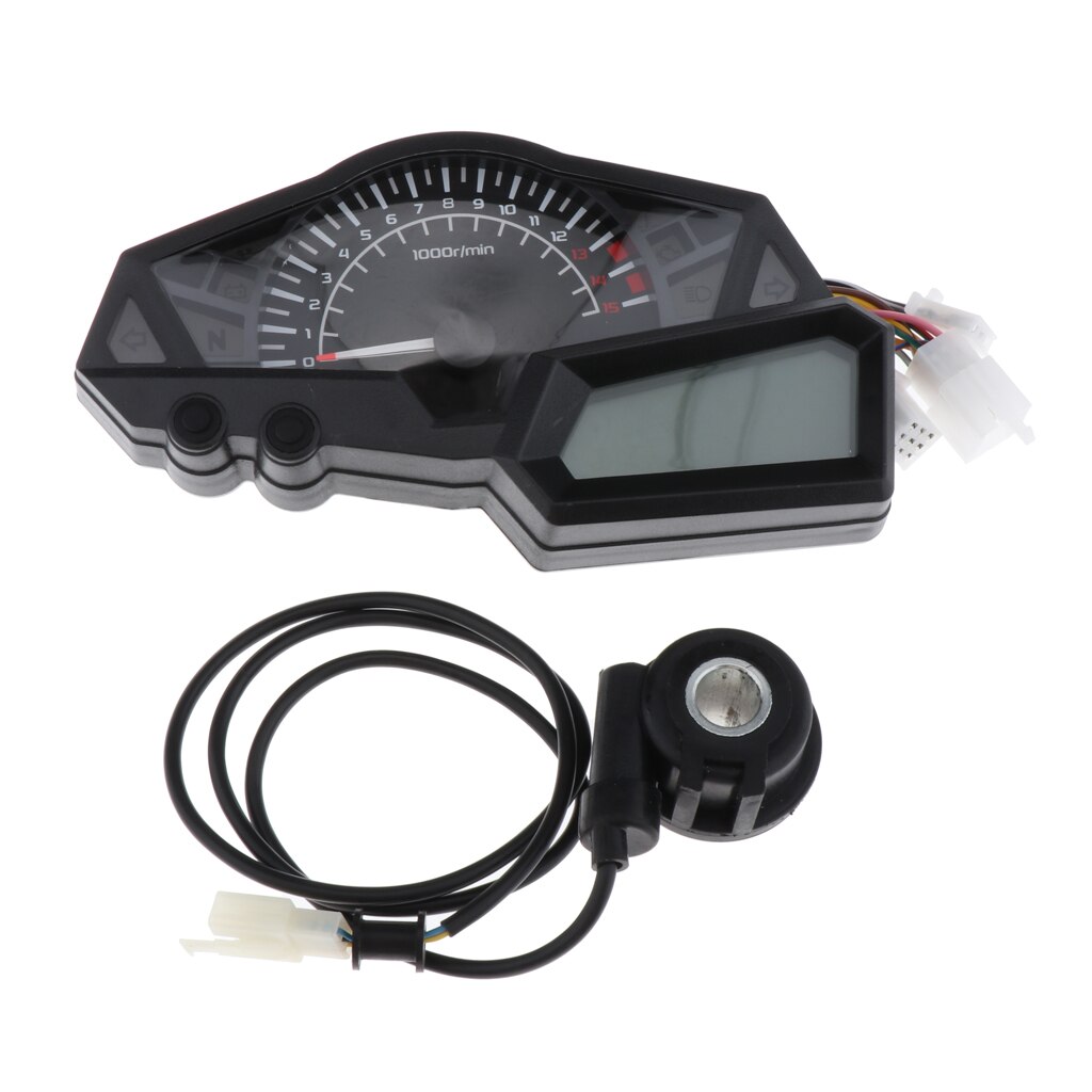 Digitale Lcd Kilometerstand Snelheidsmeter Toerenteller Instrumenten Met Motorfiets Snelheid Sensor