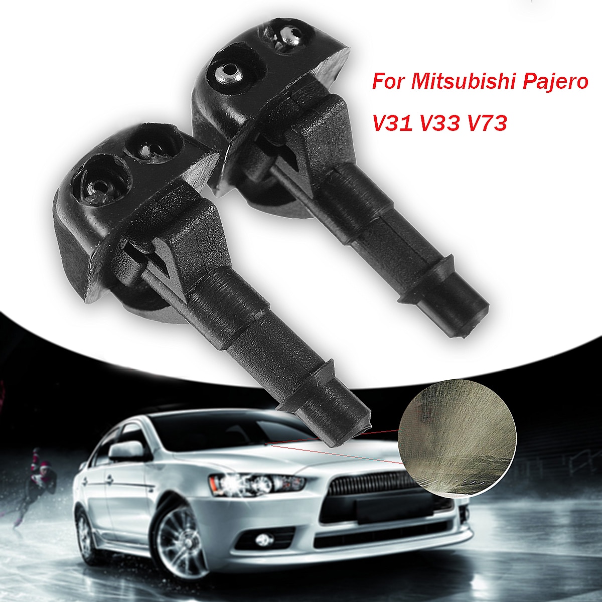 4 Stuks Auto Ruitenwisser Washer Spray Nozzle Voor Mitsubishi Pajero V31 V33 V73