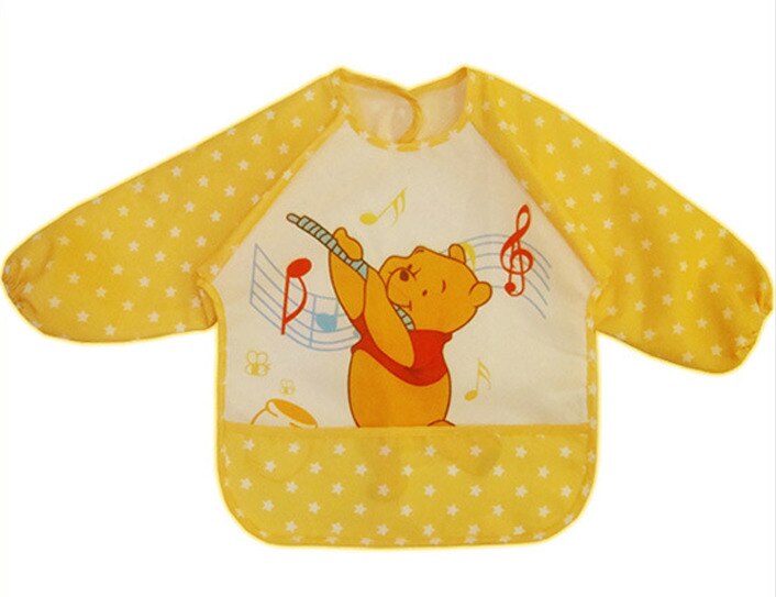 Baby Bib Lange Mouw Waterdichte Voeding Baby Slabbetjes Voor Lunch Baberos Bebes Cartoon Baby Kleding Baby Slabbetjes Waterdichte 0-2 Jaar: Yellow