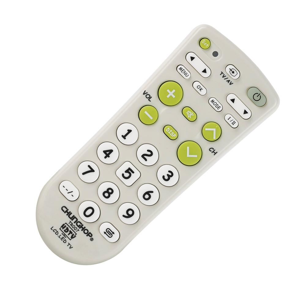 Universal Infrared IR TV Set Remote Control Super Compatible Chunghop TR007 Large Buttons Big Keys