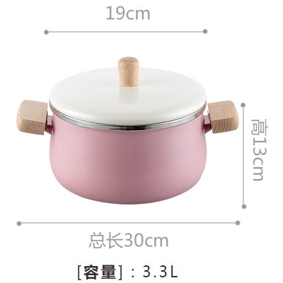 Nördlichen Europ emaille holz griff milch topf suppe topf verdickt nudel allgemeine hause induktion Japanischen Herde eintopf manuelle Pfanne: 3