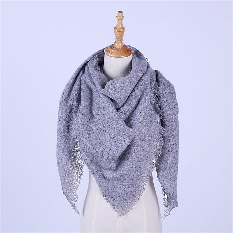 Cuhakci Vrouwen Deken Driehoek Sjaal Cashmere Pashmina Lady Bandana Wraps Deken Winter Sjaals Grote Solid Warme Sjaal: J163 Gray