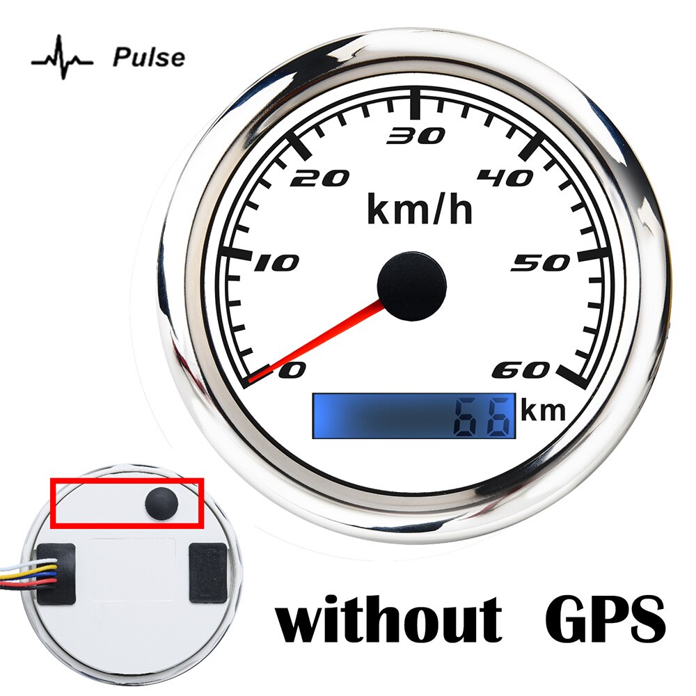 60 km/h GPS Speedometer Odometer 85mm Speed Gauge 120km/h 200km/h With GPS Antenna For Marine Boat Car ATV Truck Red Backlight: No GPS-WS60KMH
