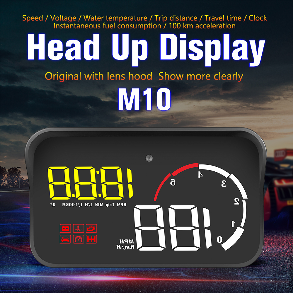 Nyeste hud bil obd 2 computer head up display obd hud digital speedometer forrude projektor obdii rpm træthed kørsel km / t mph