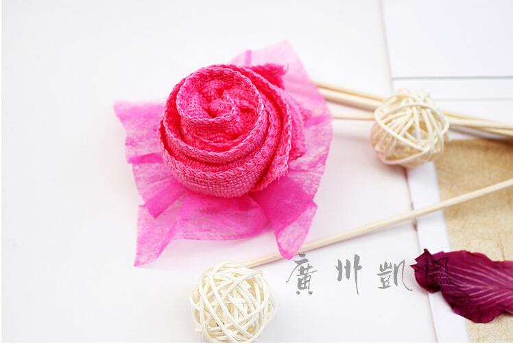 50 pieces Wedding For Guests Sweety Rose Flower Cake Towel For Party Supply Valentine's Day Favor