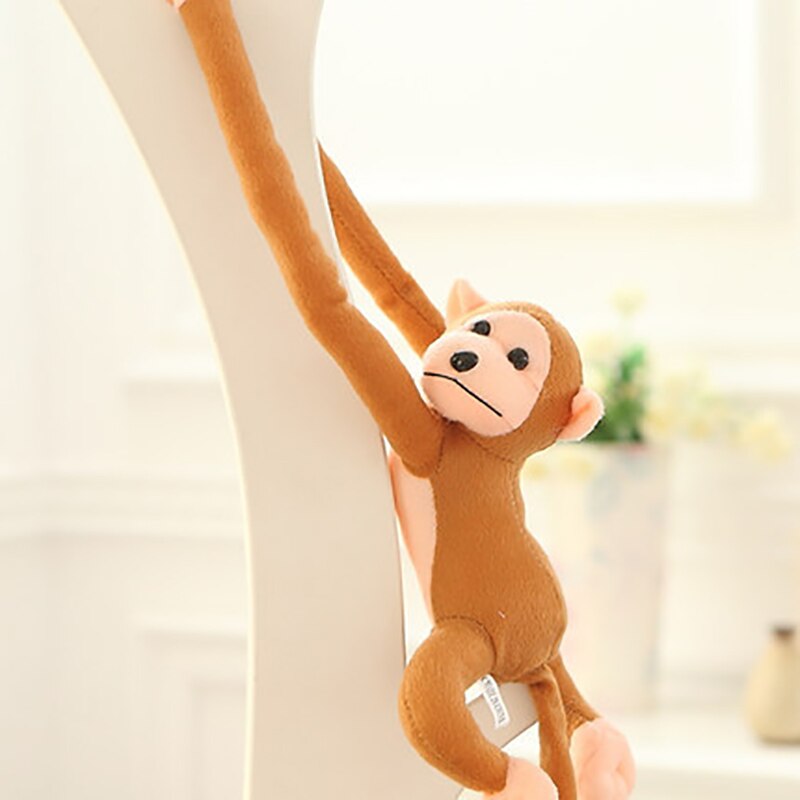 60Cm Lange Arm Aap Van Arm Tot Staart Pluche Speelgoed Kleurrijke Aap Gordijnen Aap Knuffel Pop Voor Kinderen kinderen: Brown