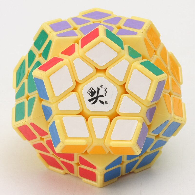 Original DaYan Megaminxes V2 M 12 sides magnetic cube puzzles Dayan 3x3 dodecahedron cubo magico educational toys for kids: v1 light yellow 2