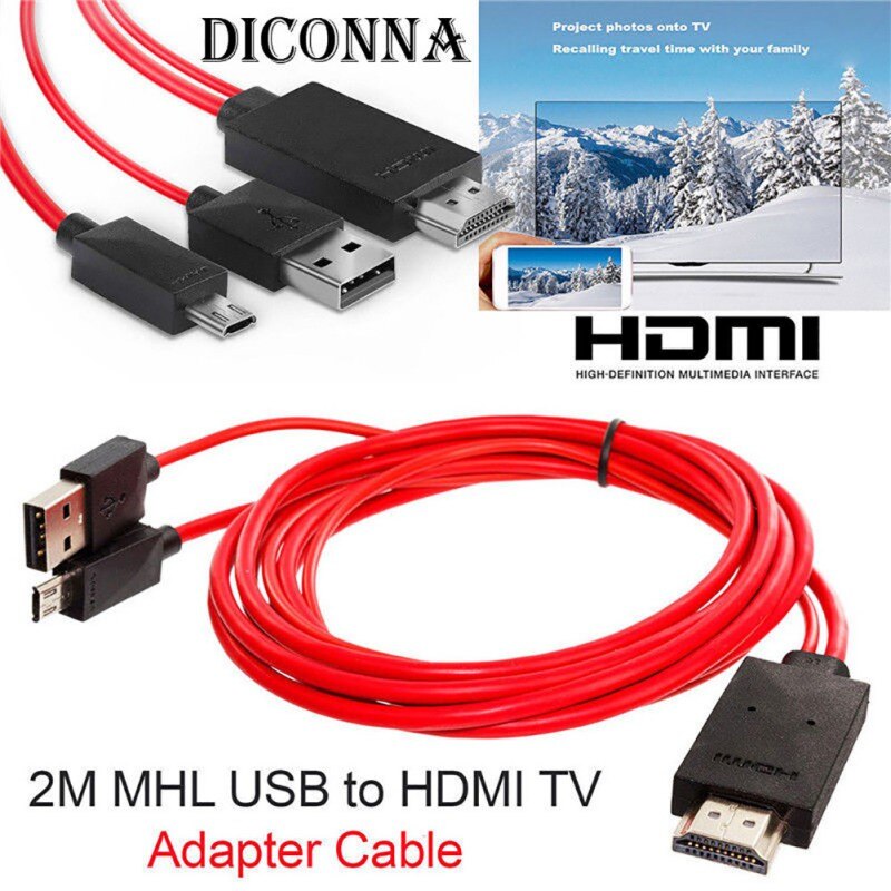 1080P HDMI Kabel 2m Android USB naar HDMI Adapter Micro USB naar HDMI HD TV Kabel Adapters voor android Samsung S3 S4 S5 Telefoons