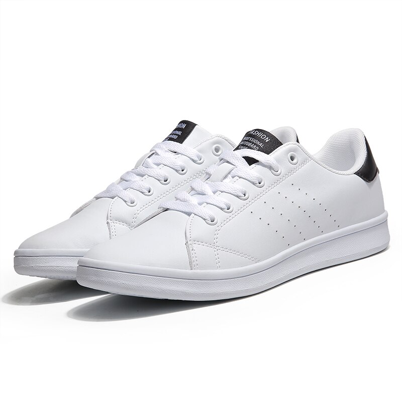 Heren casual schoenen heren casual heren sportschoenen platte schoenen ademend gevulkaniseerde schoenen veterschoenen witte schoenen damesschoenen: Wit / 7