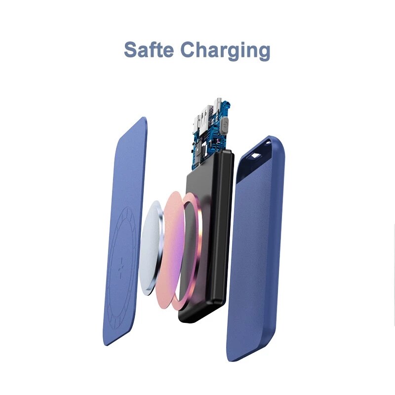 Caseier Magnetische Draadloze Oplader 5000Mah Mini Power Bank Voor Iphone 12 Pro Max Magnetische Externe Batterij Draagbare Powerbank