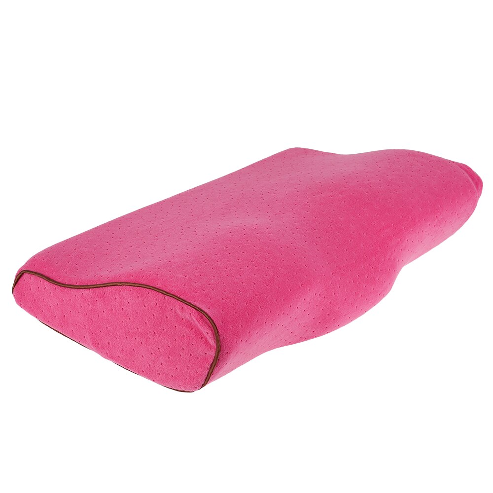 Orthopedische Geheugen Kussen Voor Nekpijn Bescherming Trage Rebound Memory Foam Kussen Gezondheidszorg Cervicale Nek Kussensloop: Rose Red with cover