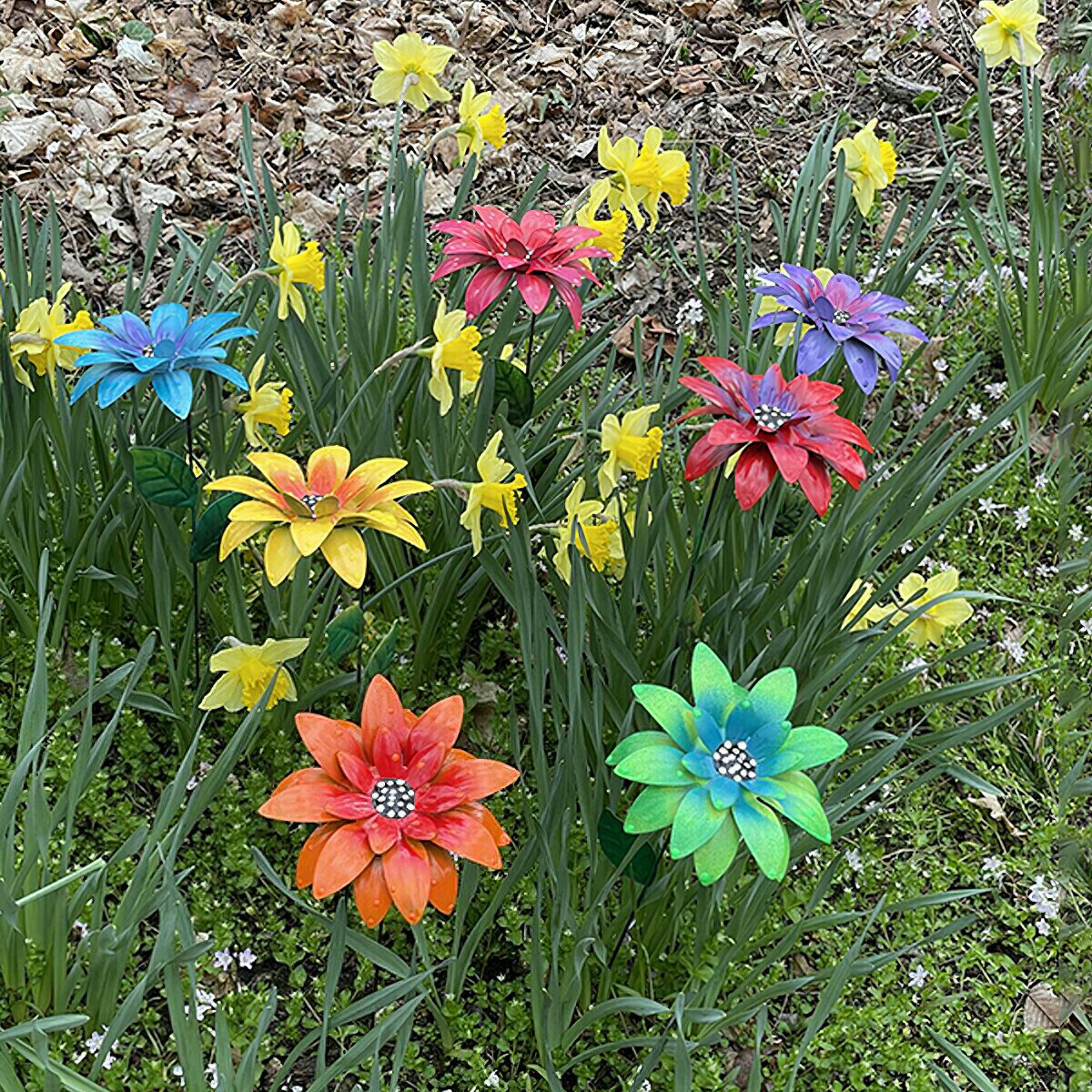 Piquets de jardin en métal, fleur de lys, artisanat en fer forgé à la main, Art de jardin, de fête des mères, décoration de la maison L23