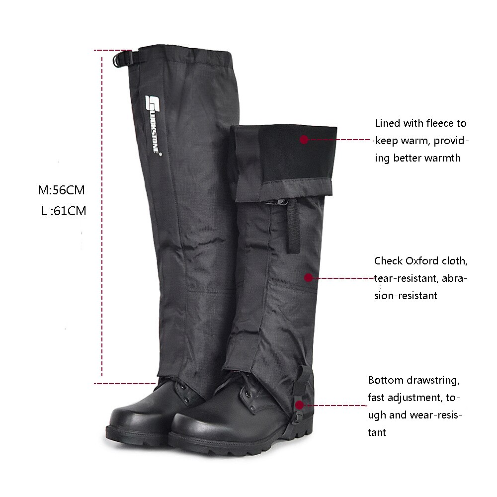Polainas de lã ao ar livre caminhadas viagens leggings à prova dwaterproof água perna aquecedores sapato tampas velcro fechamento polainas biking snowboard