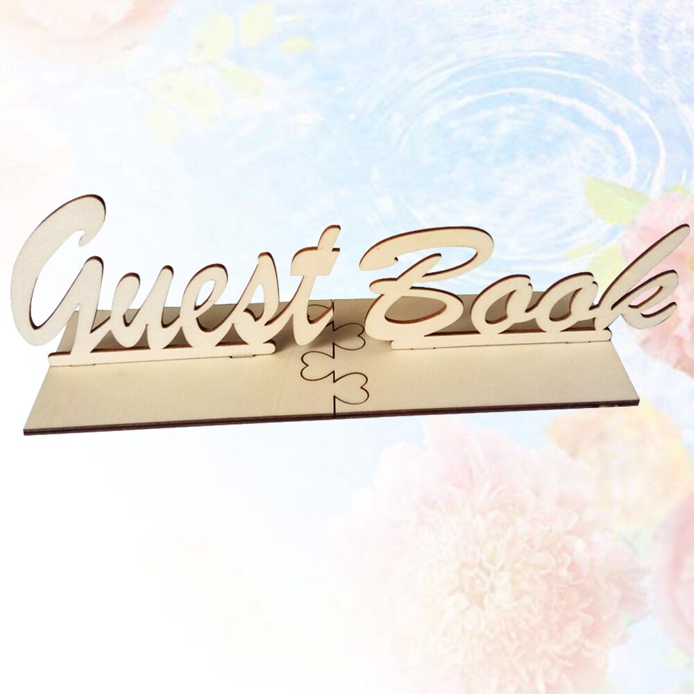 Rustic Wooden Guest Book Sign Table Guestbook Sign for Wedding Birthday Baby Shower Party Table Decoration