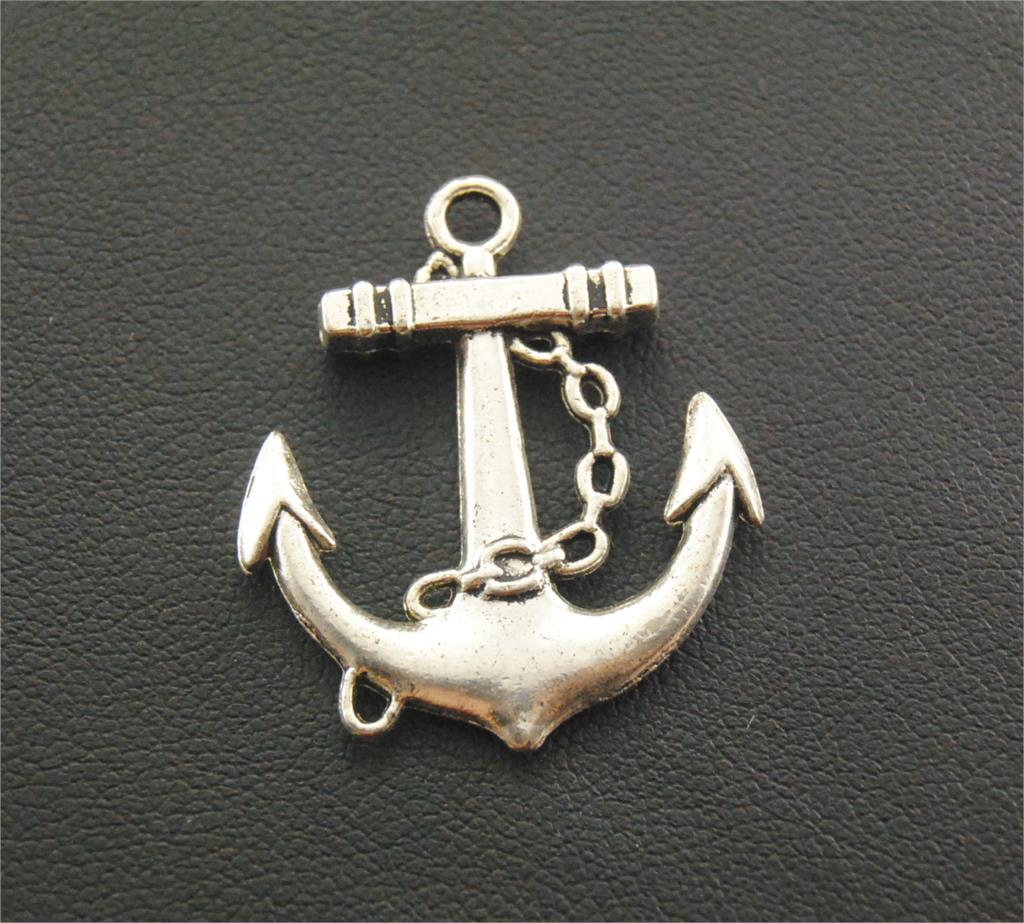 Breloques en forme d'ancre épaisse, faites à la main, pendentifs pour bijoux, 3 couleurs, 10 pièces/lot, A26/A30/A747