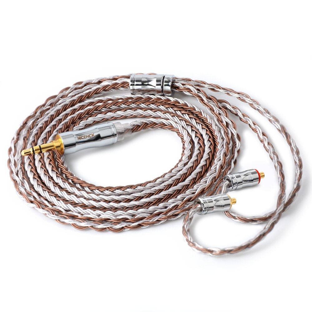 NICEHCK C16-5 Earphone Cable - 1.2m - 16 Core Copper Silver Mixed - MMCX/2Pin/QDC/NX7 Connectors: 3.5mm With MMCX
