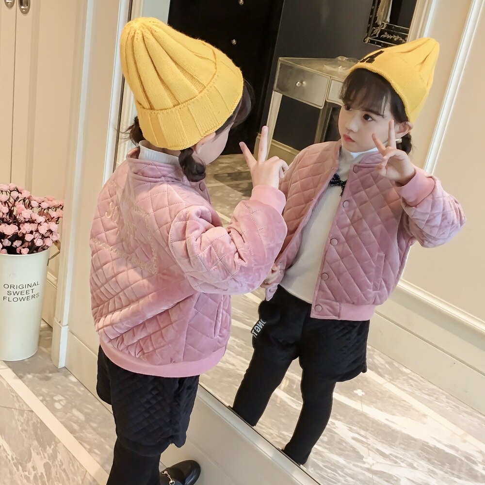 Children Winter Jacket Girl Winter Coat Kids Warm Thick Pink Coats