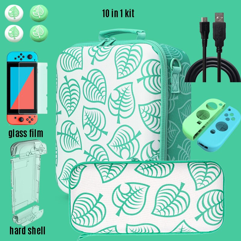 Animal Crossing Storage Bag for Nintendo Switch Nintend Carrying Case Portable Pouch for Nitendo Switch Pro Joycon Accessories: LS 10 in 1