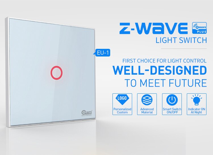 Smart WIFI EU Light Switch 1/2/3 Gang Touch Sensitive Wall Type Home Automation Z Wave Wireless