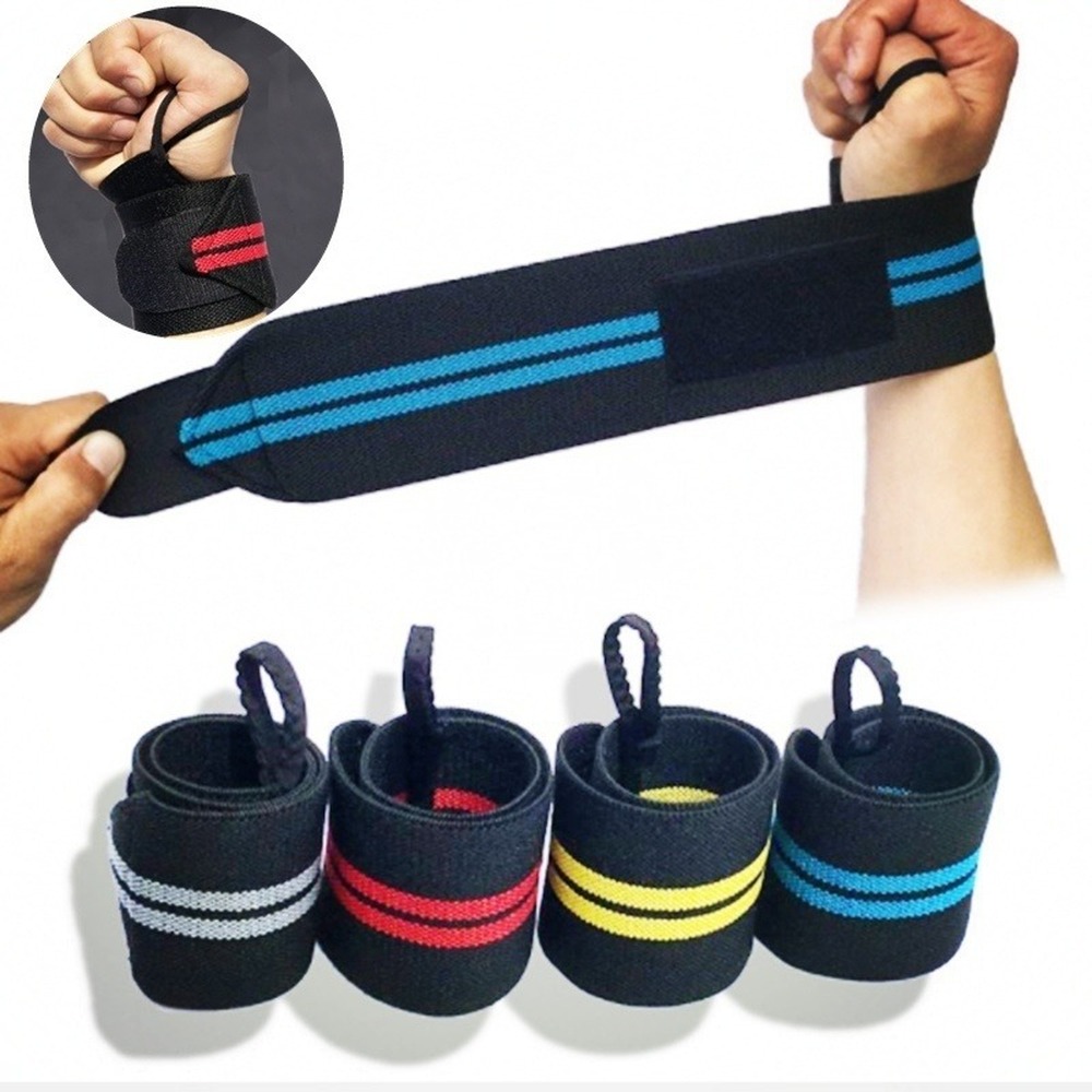 Fitness ranneke käsinauhat säädettävät aukeavat urheilukuntosali painonnosto käämitys väri satunnainen