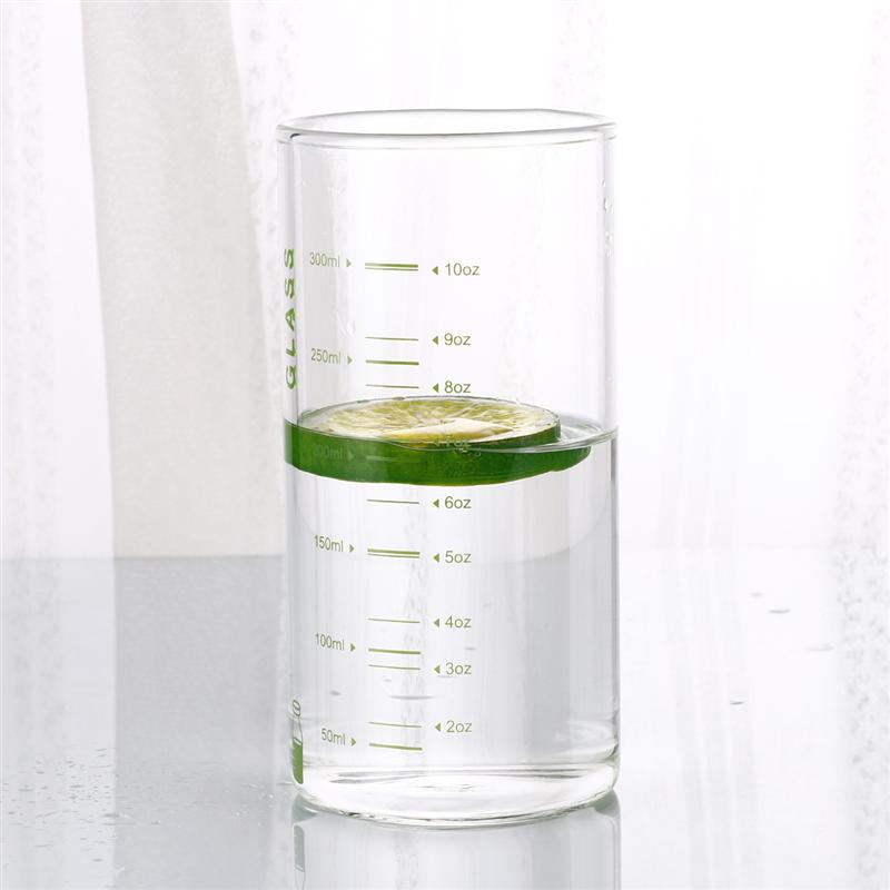 Taza medidora de agua de vidrio Simple de 301-400ML, botella portátil de vidrio para jugo, taza de leche con escala