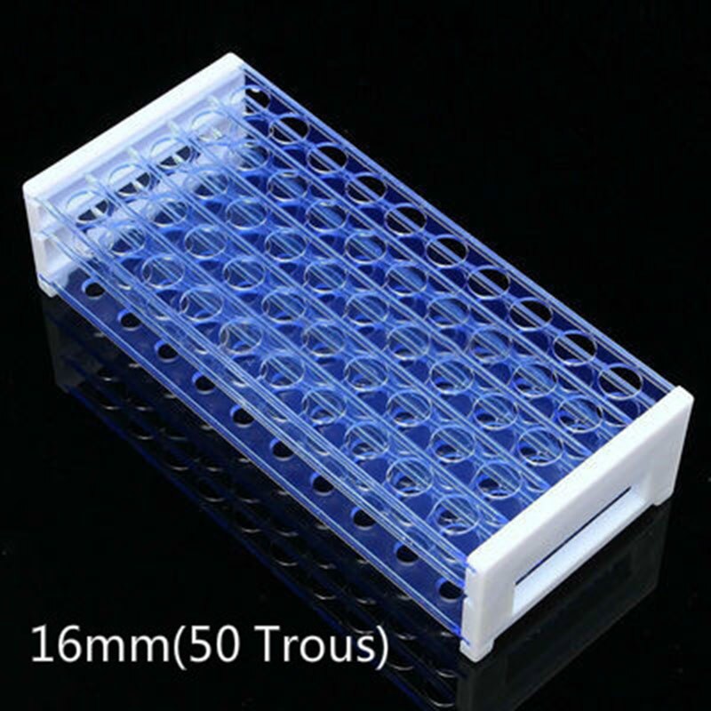 Laboratory Plastic Test Tube Rack Holder Stand for 8-18MM Test Tubing Racks Shelf for Centrifuge Tubes 40 or 50 Holes Positions: 16mm(50 Trous)