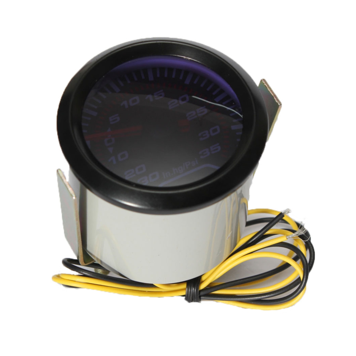 Universal 52mm 2" Car Gauge Pressure Turbo Boost Gauges Meter In. HG PSI Smoke Dial Face White Digital LED Light