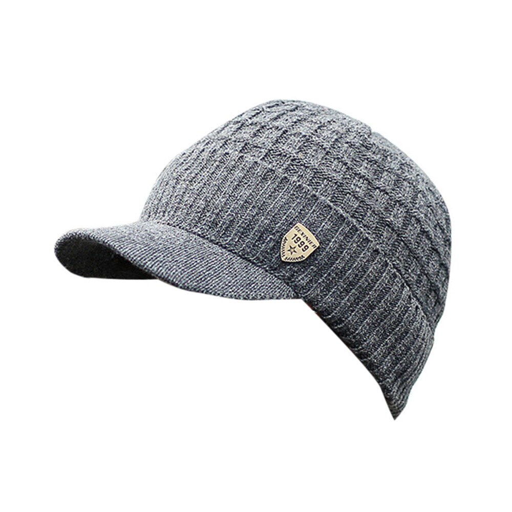 Männer warm ausgebeult Weben Baseball mütze Häkeln Winter Wolle betroffen Ski Mütze Kappen Hütte: dunkel grau 