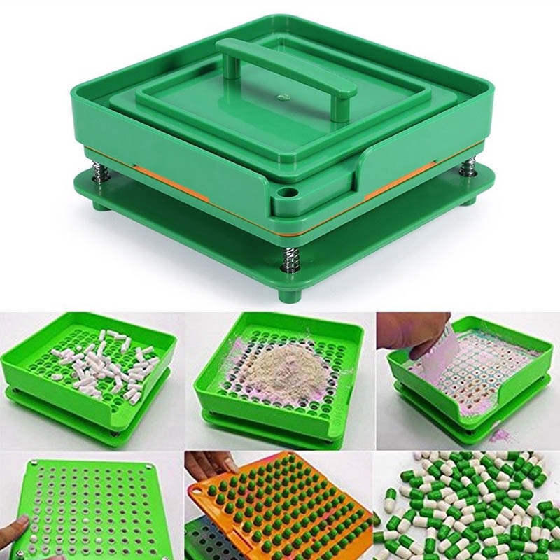 Refillable Capsules 100 Holes Capsule Filler Board Food Grade ABS Filling Tools Fit For 0 Capsule Manual Capsule Filling Machine