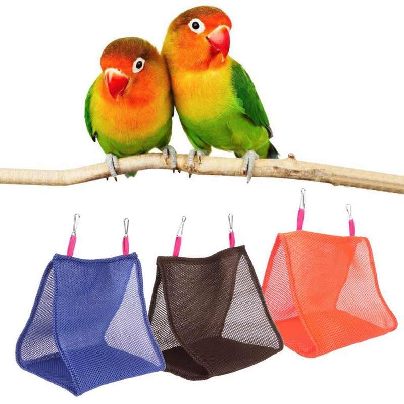 Triangle Mesh Summer Bird Cages Breathable Parrots Cage Bed Universal Nest Small Pet Swing Hammock Bird Supplies Color Random
