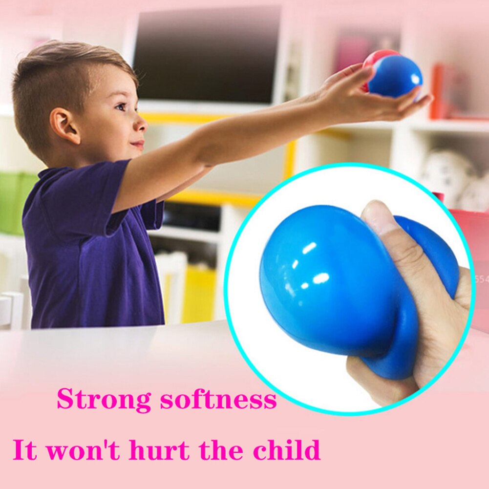 4 Pcs Stick Wall Ball Decompression Ball Sticky Squash Ball Suction Decompression Toy Sticky Target Ball Catch Throw Ball Toys