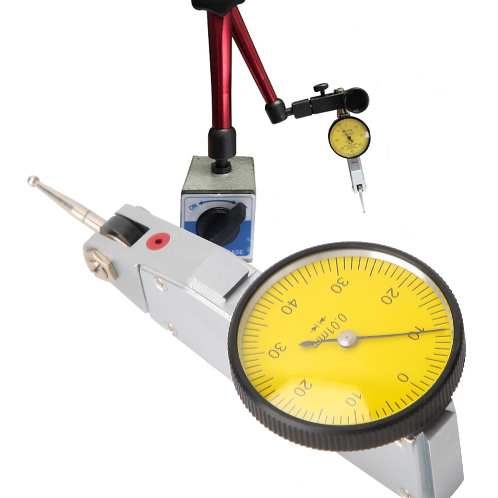 Urskive 0-0.8mm magnetiske svalehaleskinner urskive test indikator 0.01mm urskive skala måler måleværktøj reloj comparador.