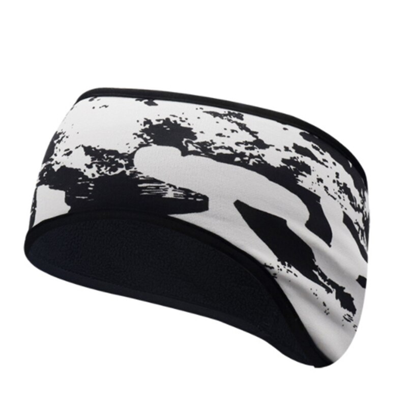 1pc winter sweatband ear warmers for women and girls, fleece ear covers, hair bands for running, cycling, skiing, outdoor sports, yoga, headscarf: Ink white