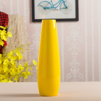 30cm luksus europa gul keramik vase boligindretning porcelæn dekorativ blomstervase til bryllupsdekoration: E