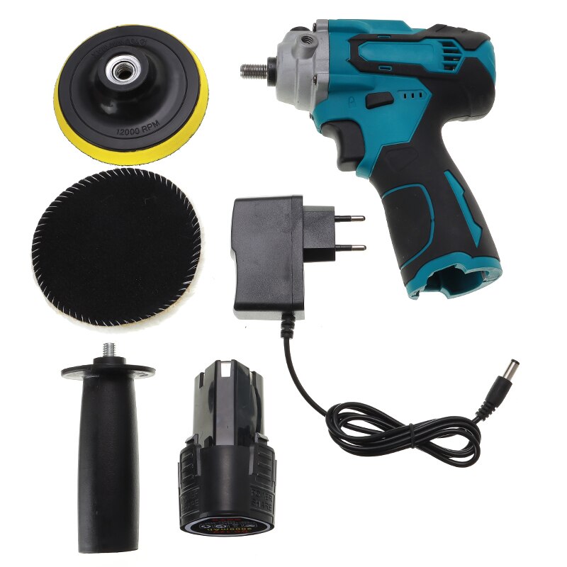 12V Cordless Electric Car Polisher Machine Portable Car Polishing Cleaner Adjustable 5 Speed Rechargeable Lithium Battery: 1 Charge 1 Battery