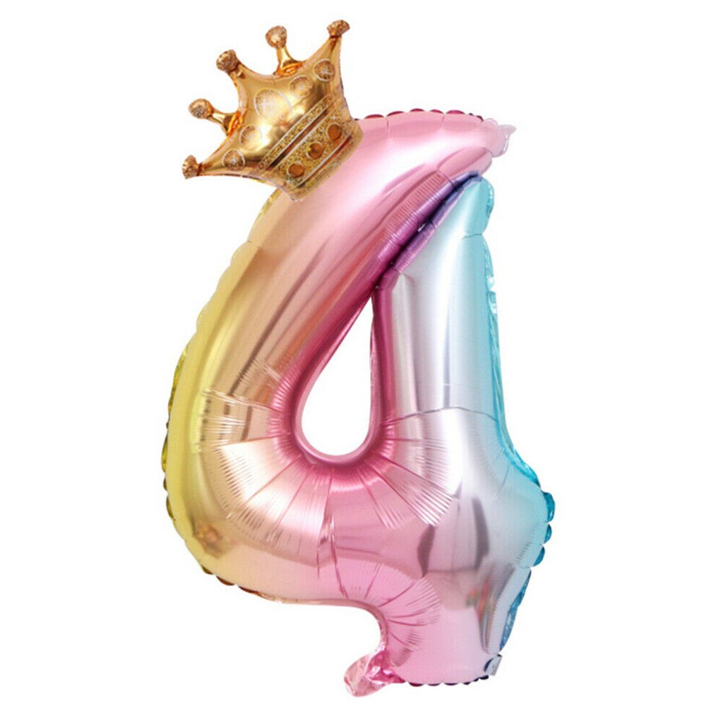 Crown Number Foil Balloons Number Ballon Happy Birthday Party Decoration 32 Inch Party Decorations Adult Wedding Kids Toy: E