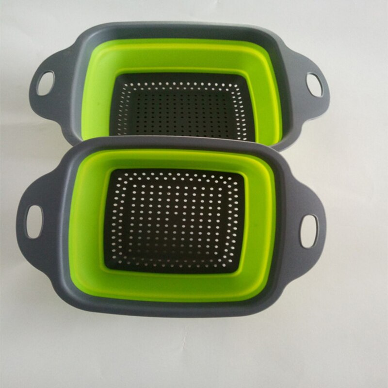 2 pçs dobrável cozinha coador cesta dobrável colander define forma quadrada frutas vegetais lavagem escorredor cozinha cestas